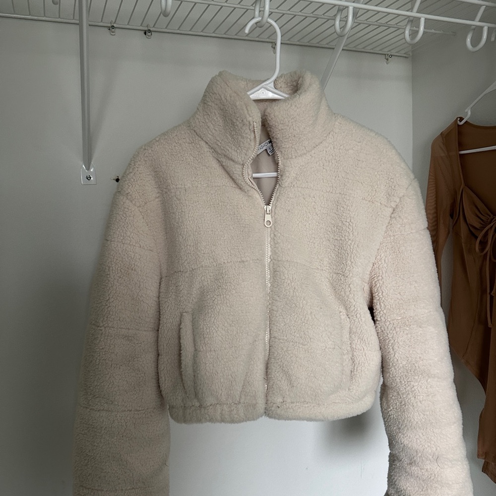 Fashion Nova Cozy Cream Jacket